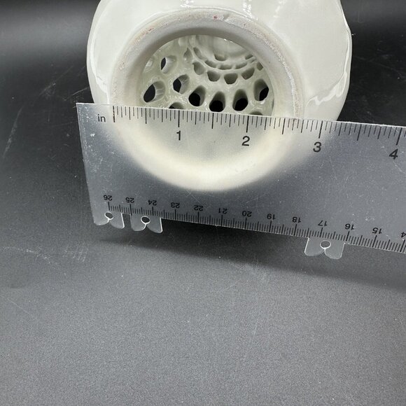 Williams Sonoma Pierced White Porcelain Tea Light Candle Holder Lantern Vintage - Picture 9 of 11